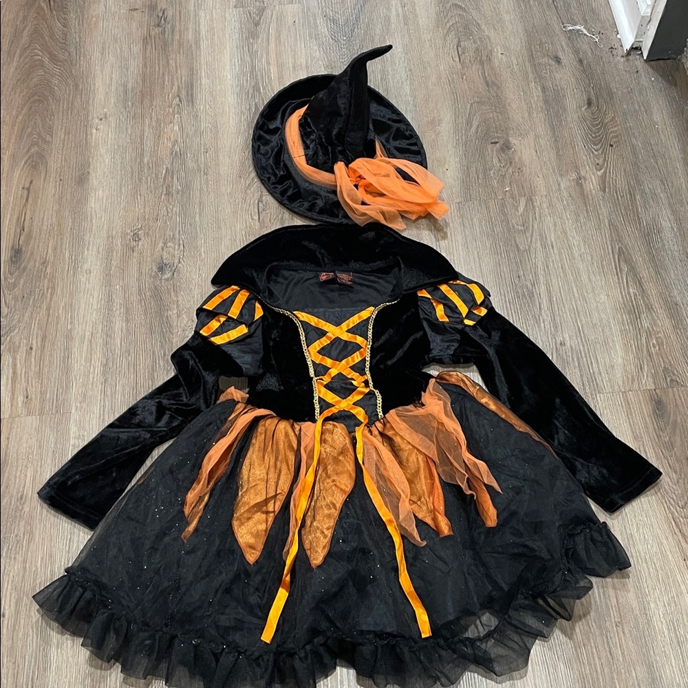 Kids Witch Halloween Costume 7-8 with Hat